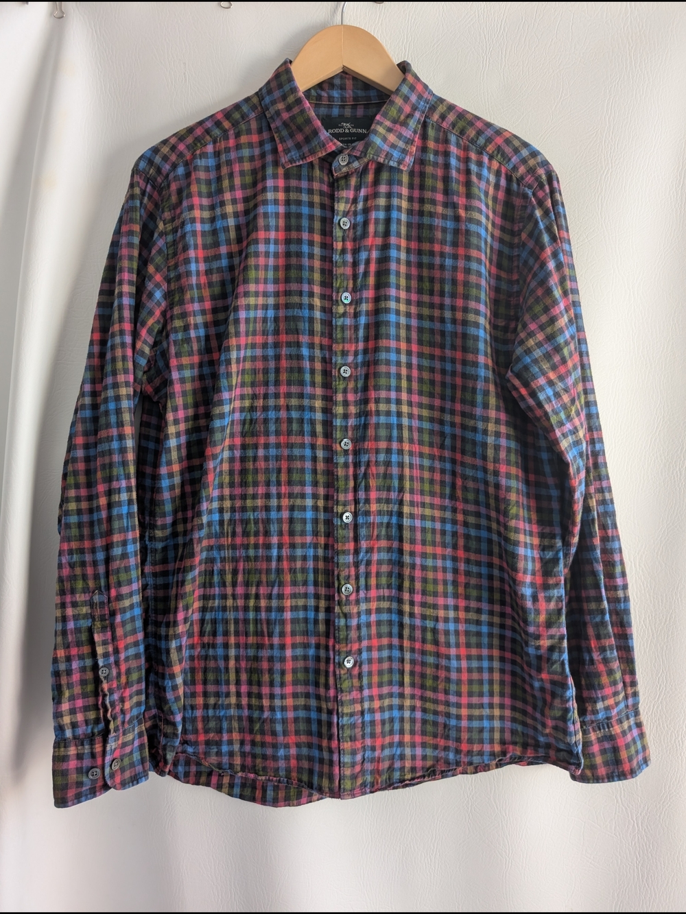 Rodd & Gunn Sports Fit Multicolor Plaid Button-Down Shirt Blue, Red, Green - L